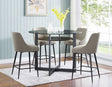 Olson Caramel Glass Top Counter Height Dining Set by Steve Silver at Eve Furniture