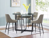 Olson Caramel Glass Top Counter Height Dining Set by Steve Silver at Eve Furniture