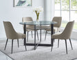 Olson Caramel Glass Top Dining Room Set by Steve Silver at Eve Furniture