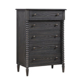 Olson Espresso Twin Bed, Mirror and Dresser, Chest with Nightstand
