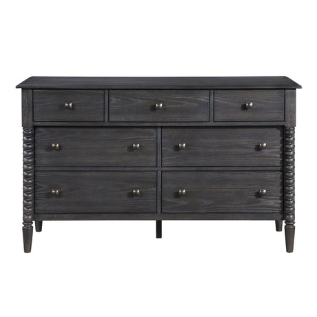 Olson Espresso Twin Bed, Mirror and Dresser, Chest with Nightstand by Homelegance at Eve Furniture