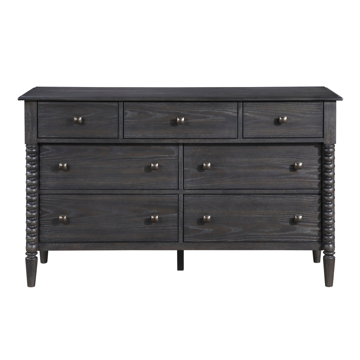Olson Espresso Twin Bed, Mirror and Dresser with Nightstand