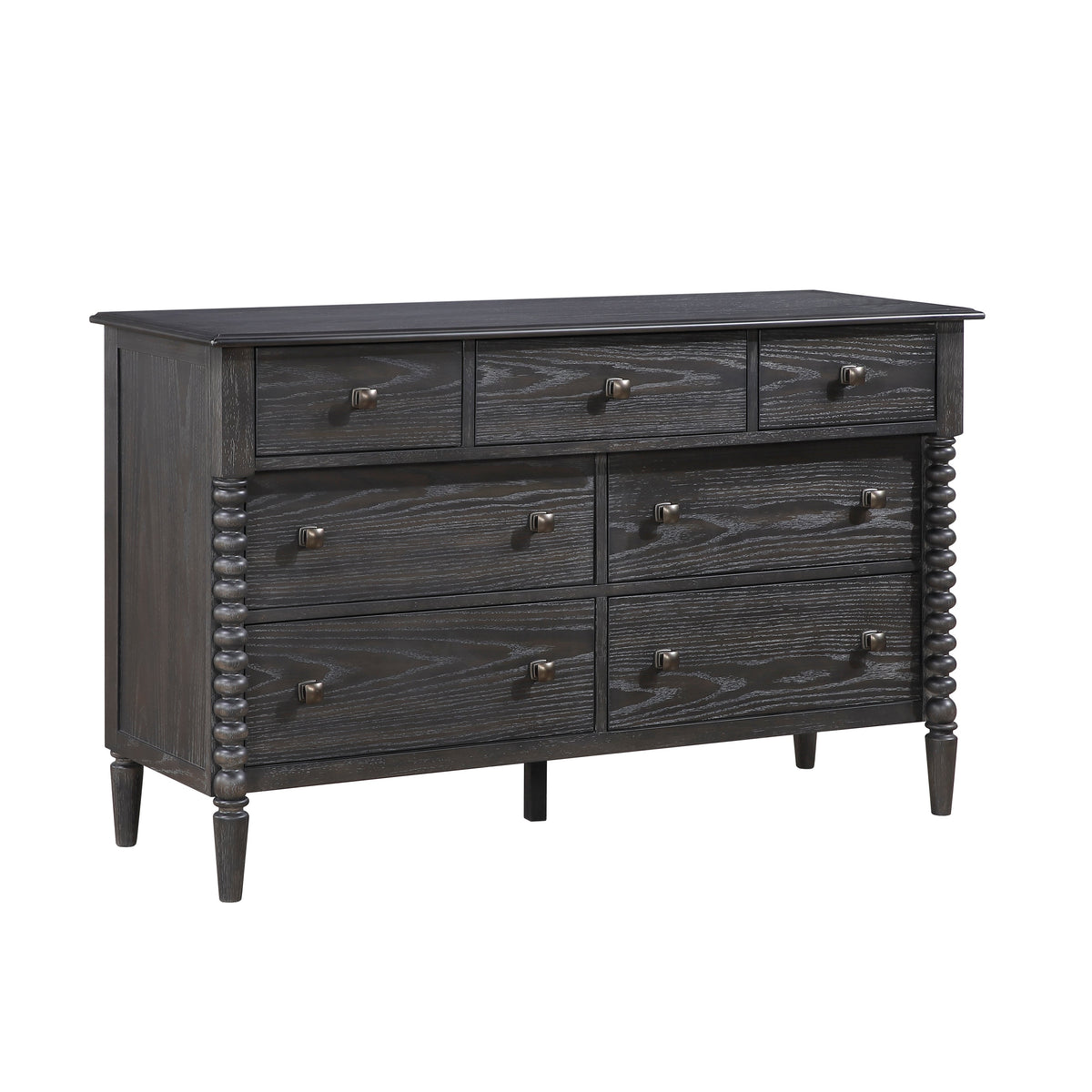 Olson Espresso Twin Bed, Mirror and Dresser with Nightstand