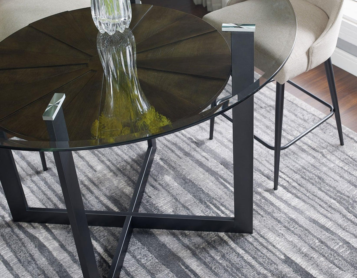 Olson 48-inch Counter Glass Top Table by Steve Silver at Eve Furniture