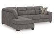 Olten Graphite 2-Piece Sectional with LAF Chaise by Ashley at Eve Furniture