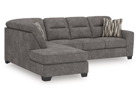 Olten Graphite 2-Piece Sectional with LAF Chaise by Ashley at Eve Furniture