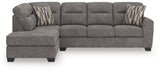 Olten Graphite 2-Piece Sectional with LAF Chaise by Ashley at Eve Furniture