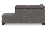 Olten Graphite 2-Piece Sectional with RAF Chaise by Ashley at Eve Furniture