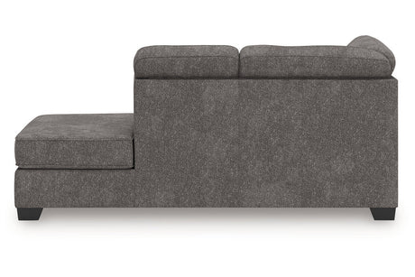 Olten Graphite 2-Piece Sectional with RAF Chaise by Ashley at Eve Furniture
