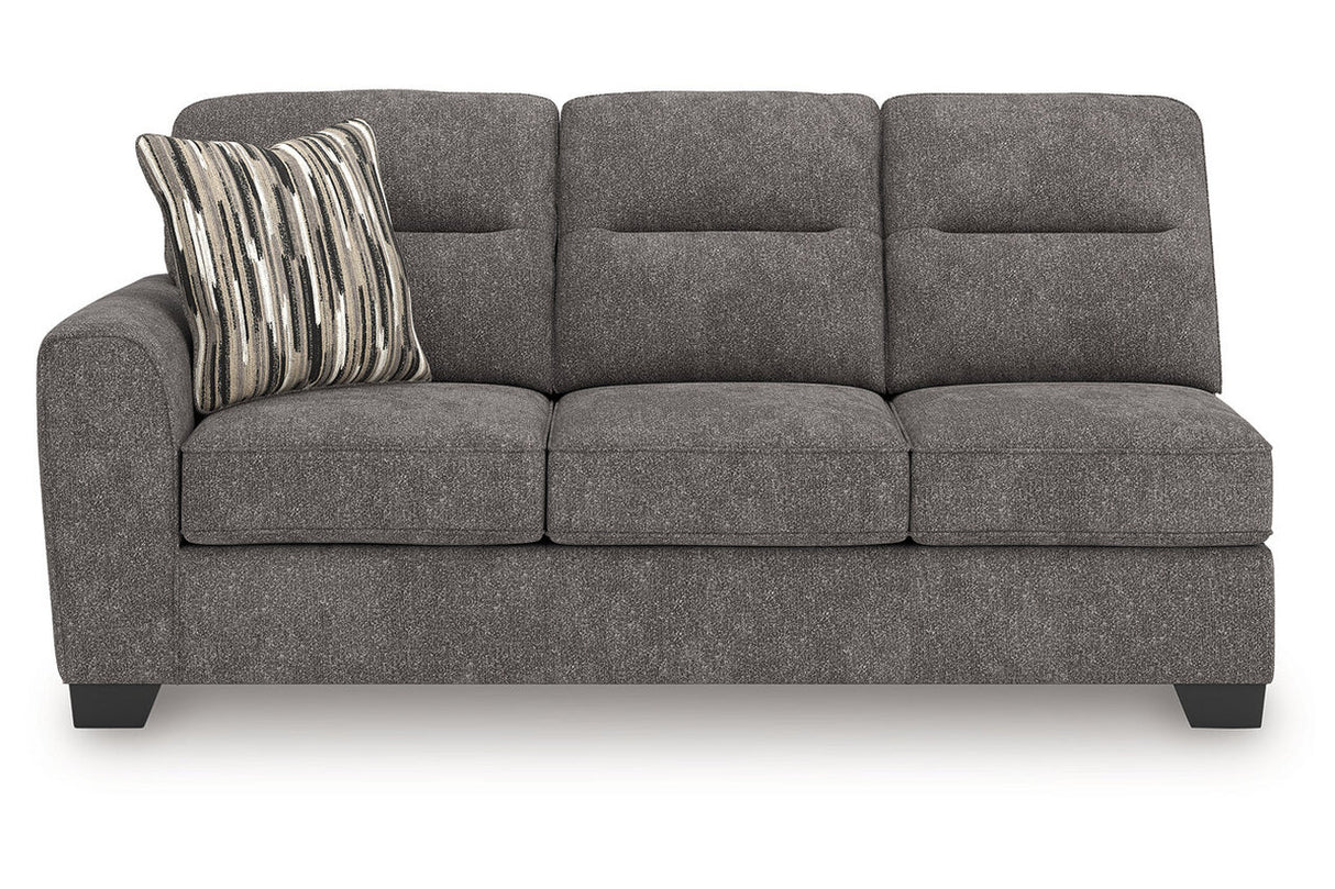 Olten Graphite 2-Piece Sectional with RAF Chaise by Ashley at Eve Furniture