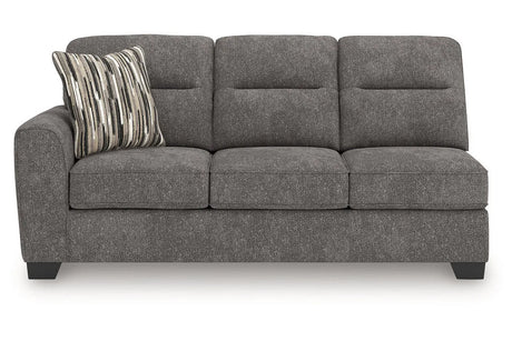 Olten Graphite 2-Piece Sectional with LAF Chaise by Ashley at Eve Furniture