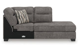 Olten Graphite 2-Piece Sectional with LAF Chaise by Ashley at Eve Furniture