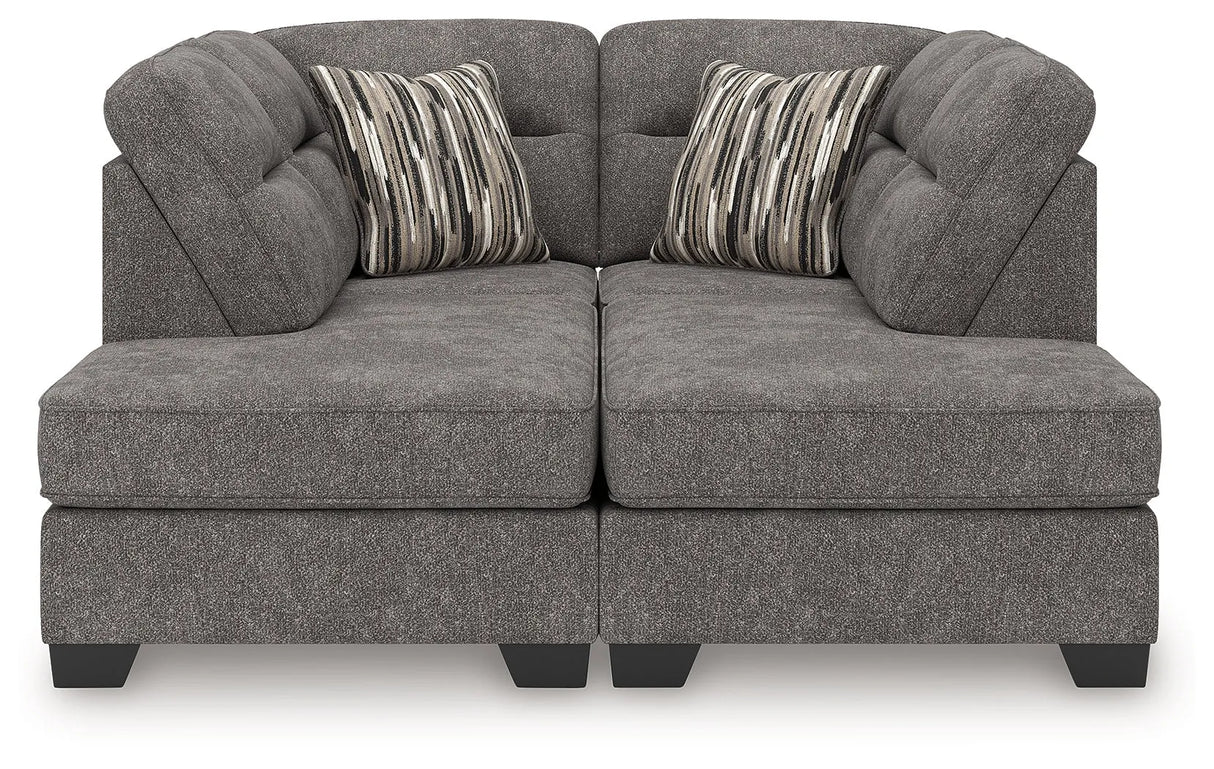 Olten Graphite 2-Piece Super Chaise by Ashley at Eve Furniture