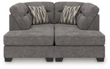 Olten Graphite 2-Piece Super Chaise by Ashley at Eve Furniture