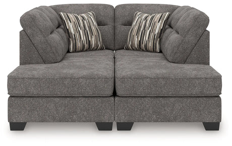 Olten Graphite 2-Piece Super Chaise by Ashley at Eve Furniture