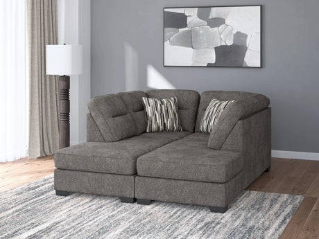 Olten Graphite 2-Piece Super Chaise by Ashley at Eve Furniture