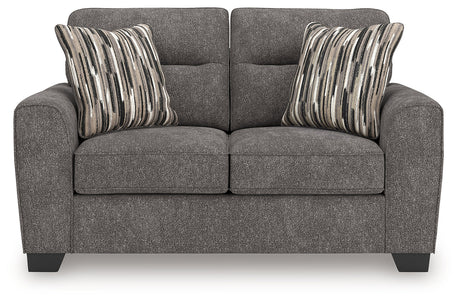 Olten Graphite Loveseat by Ashley at Eve Furniture