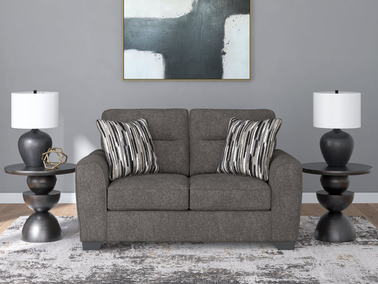 Olten Graphite Loveseat by Ashley at Eve Furniture