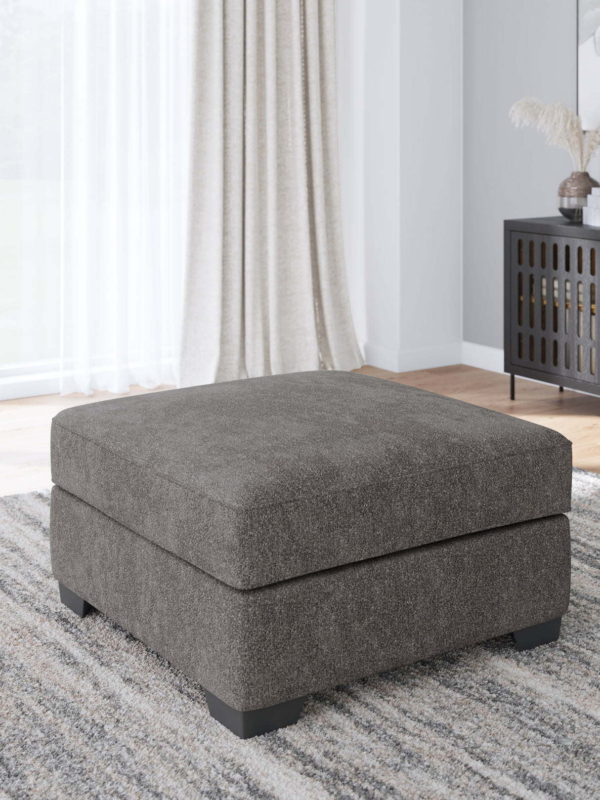 Olten Graphite Oversized Accent Ottoman by Ashley at Eve Furniture