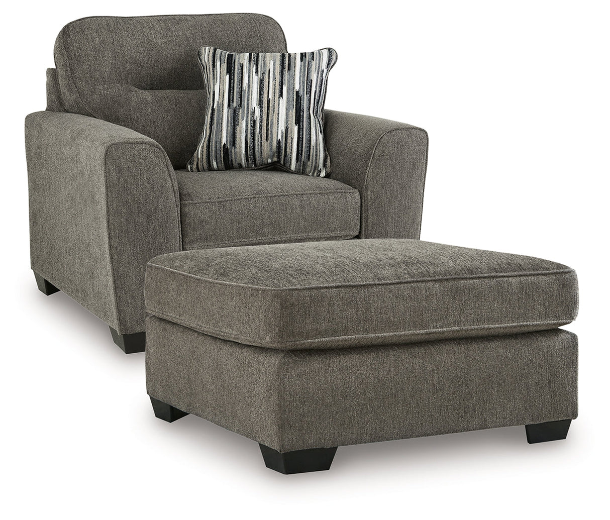 Olten Graphite Oversized Chair and Accent Ottoman by Ashley at Eve Furniture