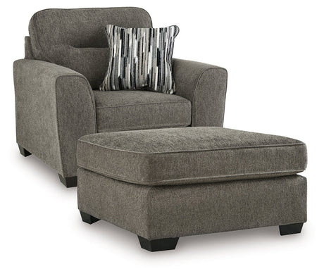 Olten Graphite Oversized Chair and Accent Ottoman by Ashley at Eve Furniture