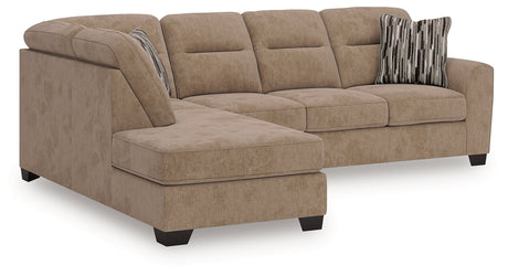 Olten Mocha 2-Piece Sectional with LAF Chaise by Ashley at Eve Furniture
