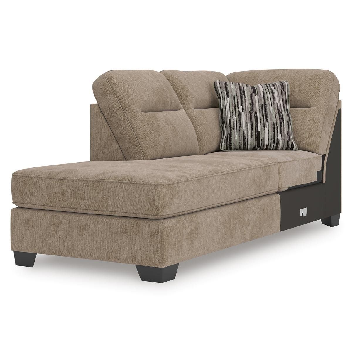 Olten Mocha 2-Piece Sectional with LAF Chaise by Ashley at Eve Furniture