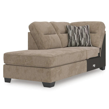 Olten Mocha 2-Piece Sectional with RAF Chaise by Ashley at Eve Furniture