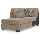 Olten Mocha 2-Piece Sectional with RAF Chaise by Ashley at Eve Furniture