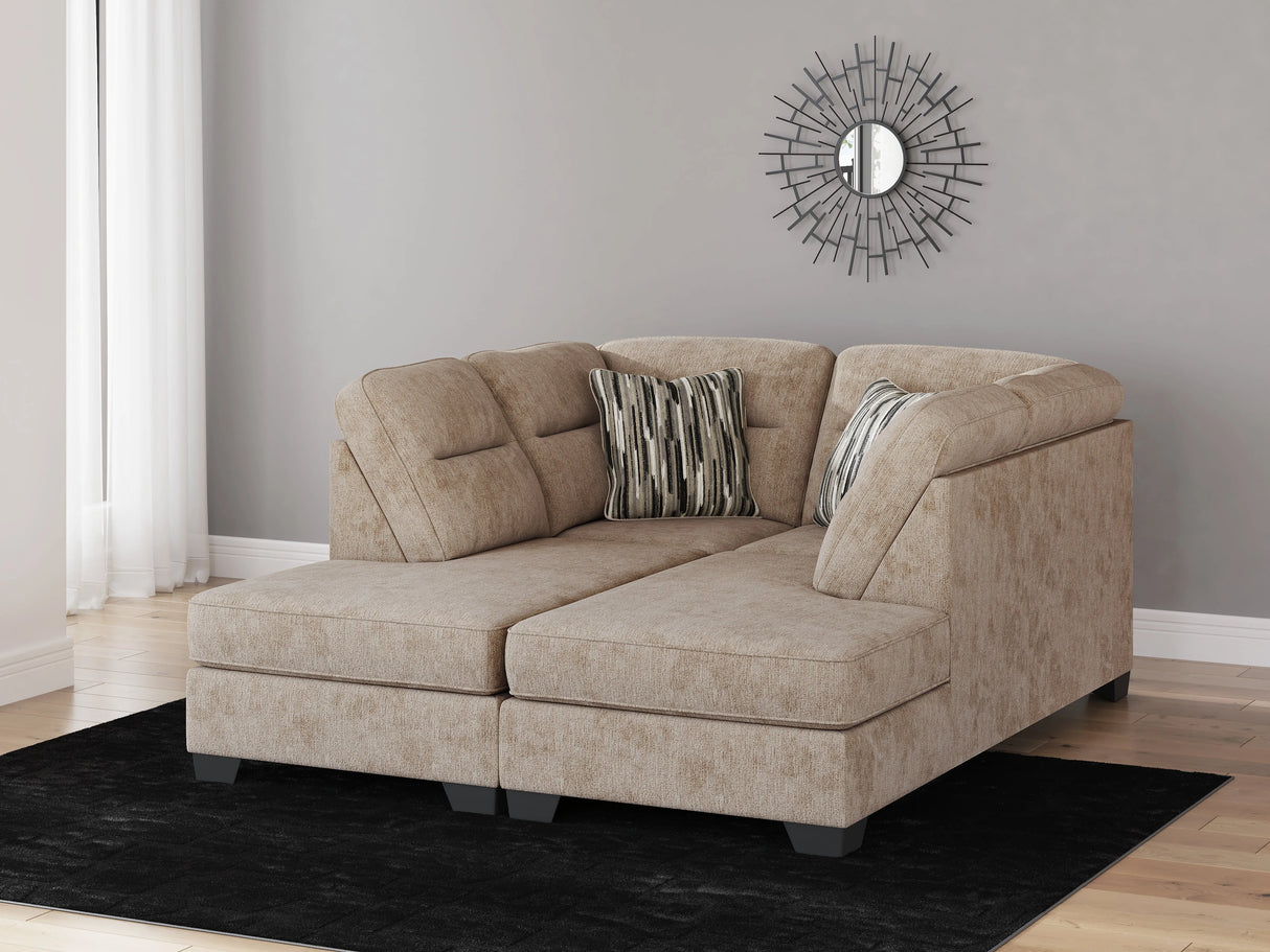 Olten Mocha 2-Piece Super Chaise by Ashley at Eve Furniture