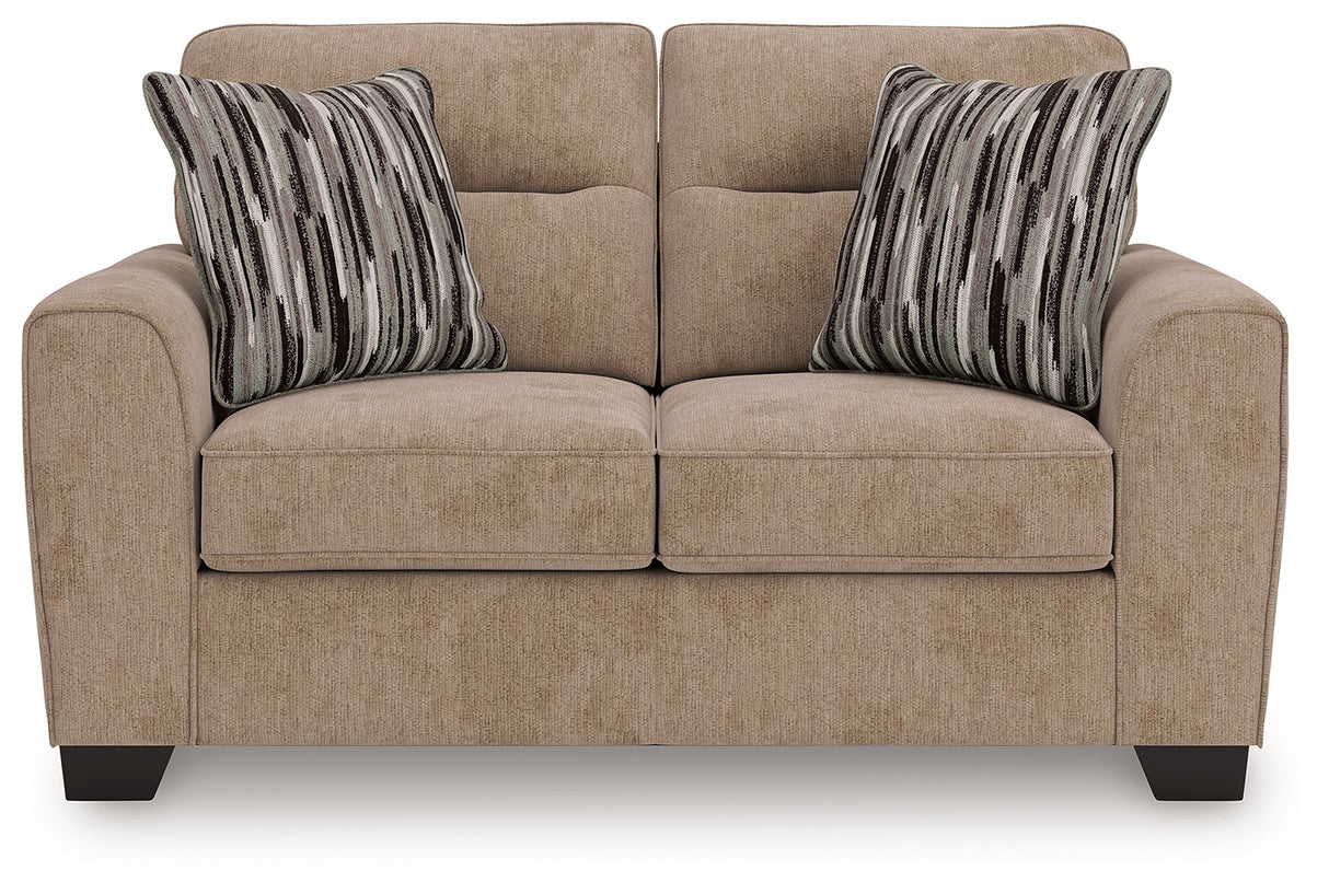 Olten Mocha Loveseat by Ashley at Eve Furniture