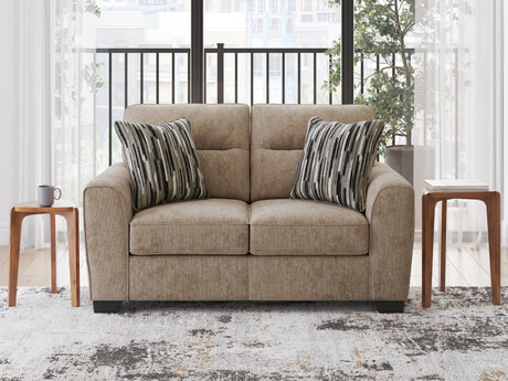 Olten Mocha Loveseat by Ashley at Eve Furniture