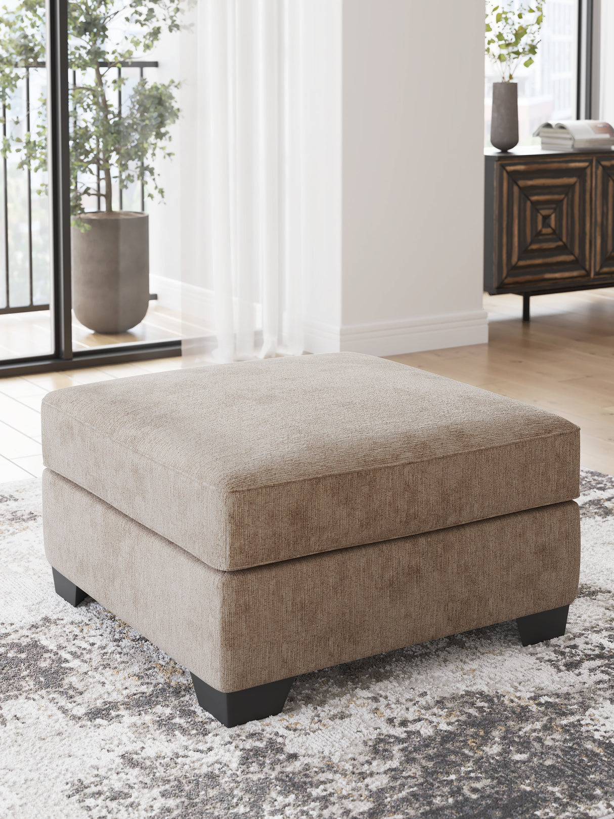 Olten Mocha Oversized Accent Ottoman by Ashley at Eve Furniture