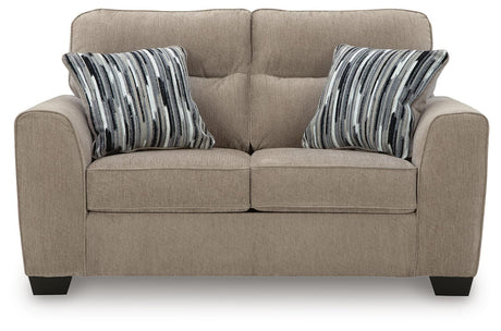 Olten Mocha Sofa and Loveseat by Ashley at Eve Furniture