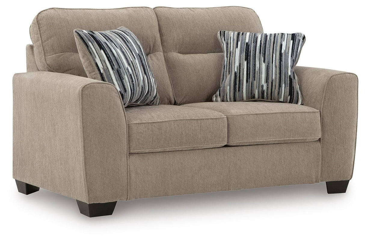 Olten Mocha Sofa and Loveseat by Ashley at Eve Furniture