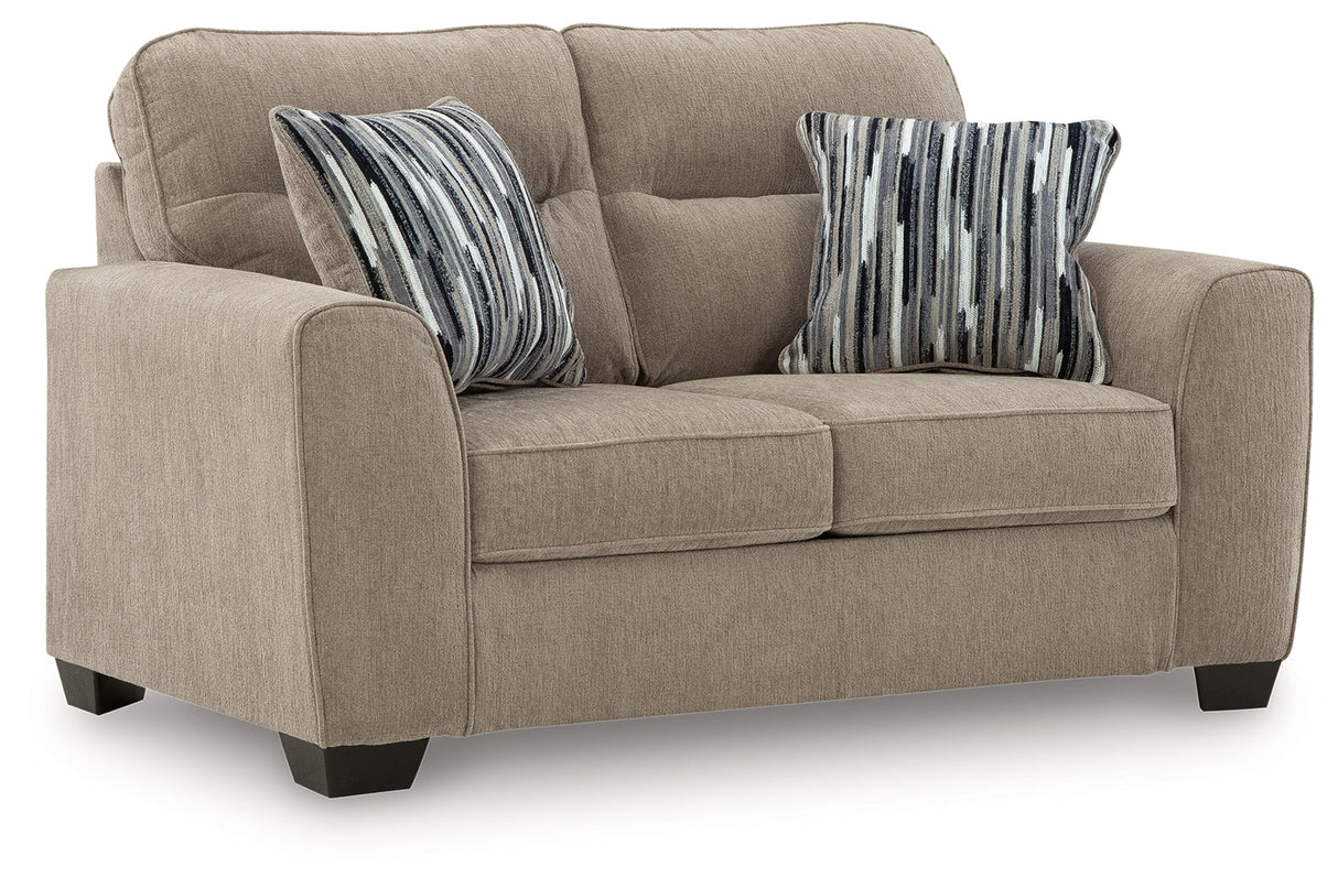 Olten Mocha Sofa and Loveseat by Ashley at Eve Furniture