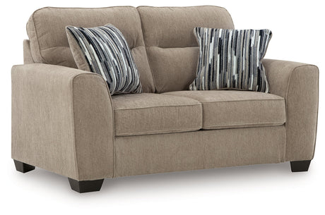 Olten Mocha Sofa and Loveseat by Ashley at Eve Furniture