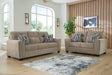 Olten Mocha Sofa and Loveseat by Ashley at Eve Furniture