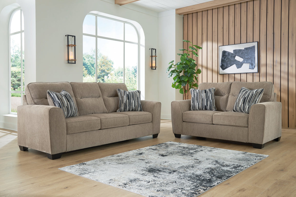 Olten Mocha Sofa and Loveseat by Ashley at Eve Furniture