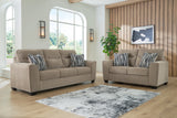Olten Mocha Sofa and Loveseat by Ashley at Eve Furniture