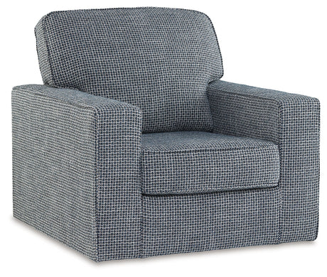 Olwenburg Denim Swivel Accent Chair