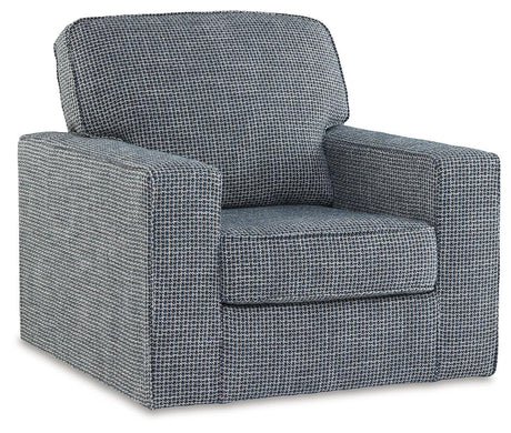 Olwenburg Denim Swivel Accent Chair by Ashley at Eve Furniture