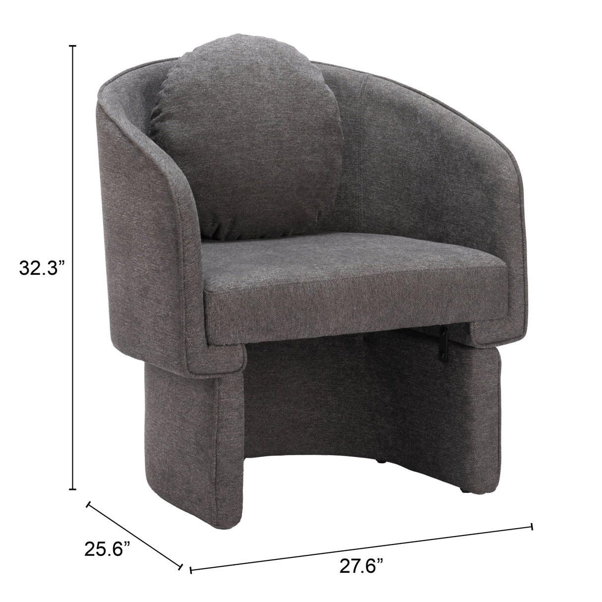 Olya Truffle Gray Accent Chair by Zuomod at Eve Furniture