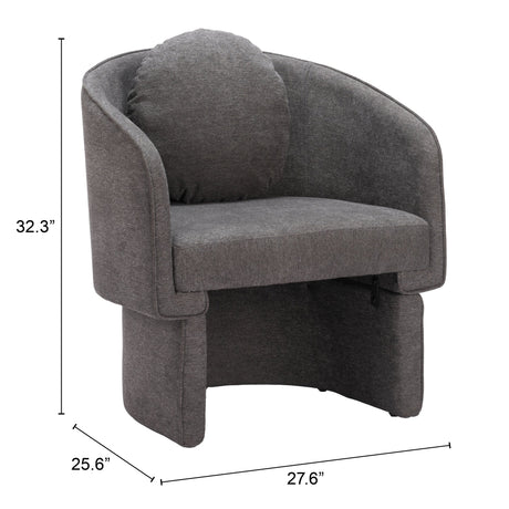 Olya Truffle Gray Accent Chair by Zuomod at Eve Furniture