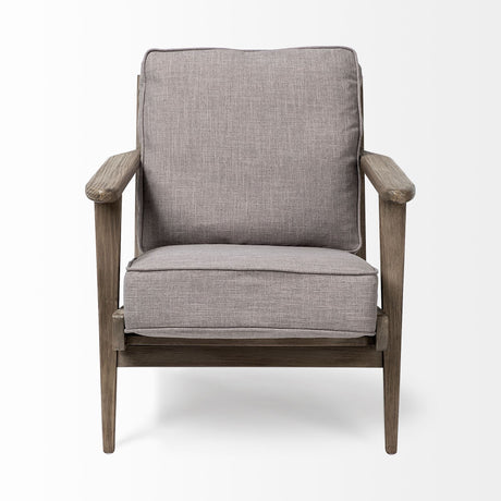 Olympus II Flint Gray Fabric Covered Wooden Frame Accent Chair by Mercana at Eve Furniture