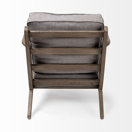Olympus II Flint Gray Fabric Covered Wooden Frame Accent Chair by Mercana at Eve Furniture