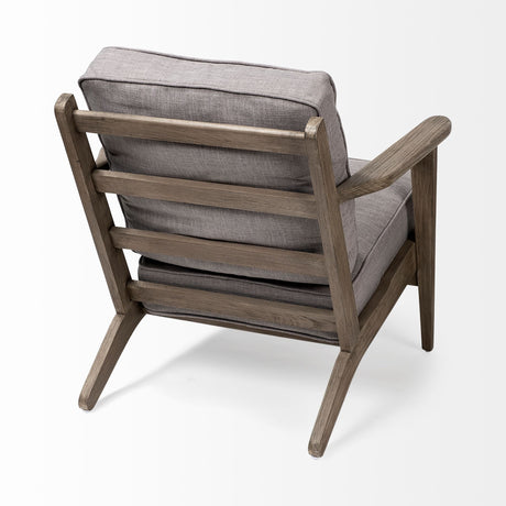 Olympus II Flint Gray Fabric Covered Wooden Frame Accent Chair by Mercana at Eve Furniture