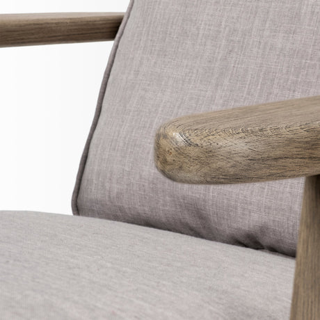 Olympus II Flint Gray Fabric Covered Wooden Frame Accent Chair by Mercana at Eve Furniture