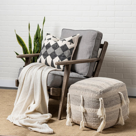 Olympus II Flint Gray Fabric Covered Wooden Frame Accent Chair by Mercana at Eve Furniture
