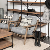 Olympus V Castlerock Grey Fabric Wrapped Brown Wooden Frame Accent Chair by Mercana at Eve Furniture